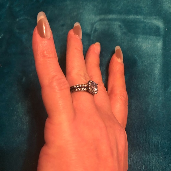 Bridal Set; Stainless Steel (Dark); Zircon; Size 8 - Picture 6 of 10